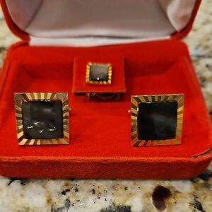 Sophisticated Black and Gold Cufflinks
